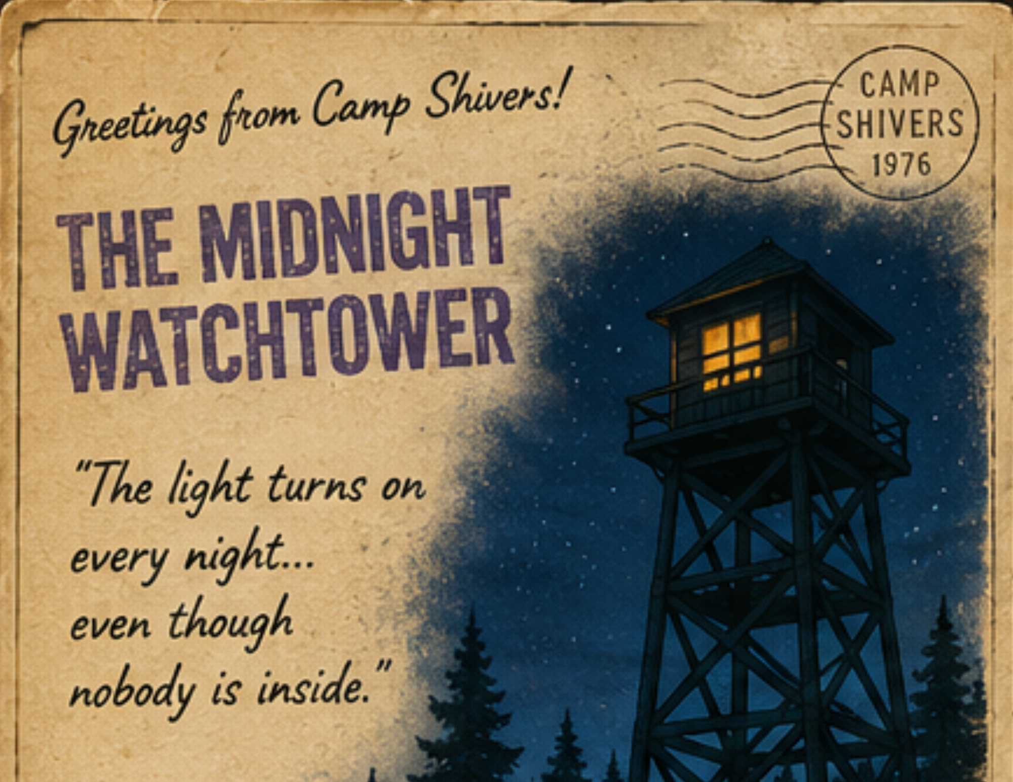 The Midnight Watchtower postcard